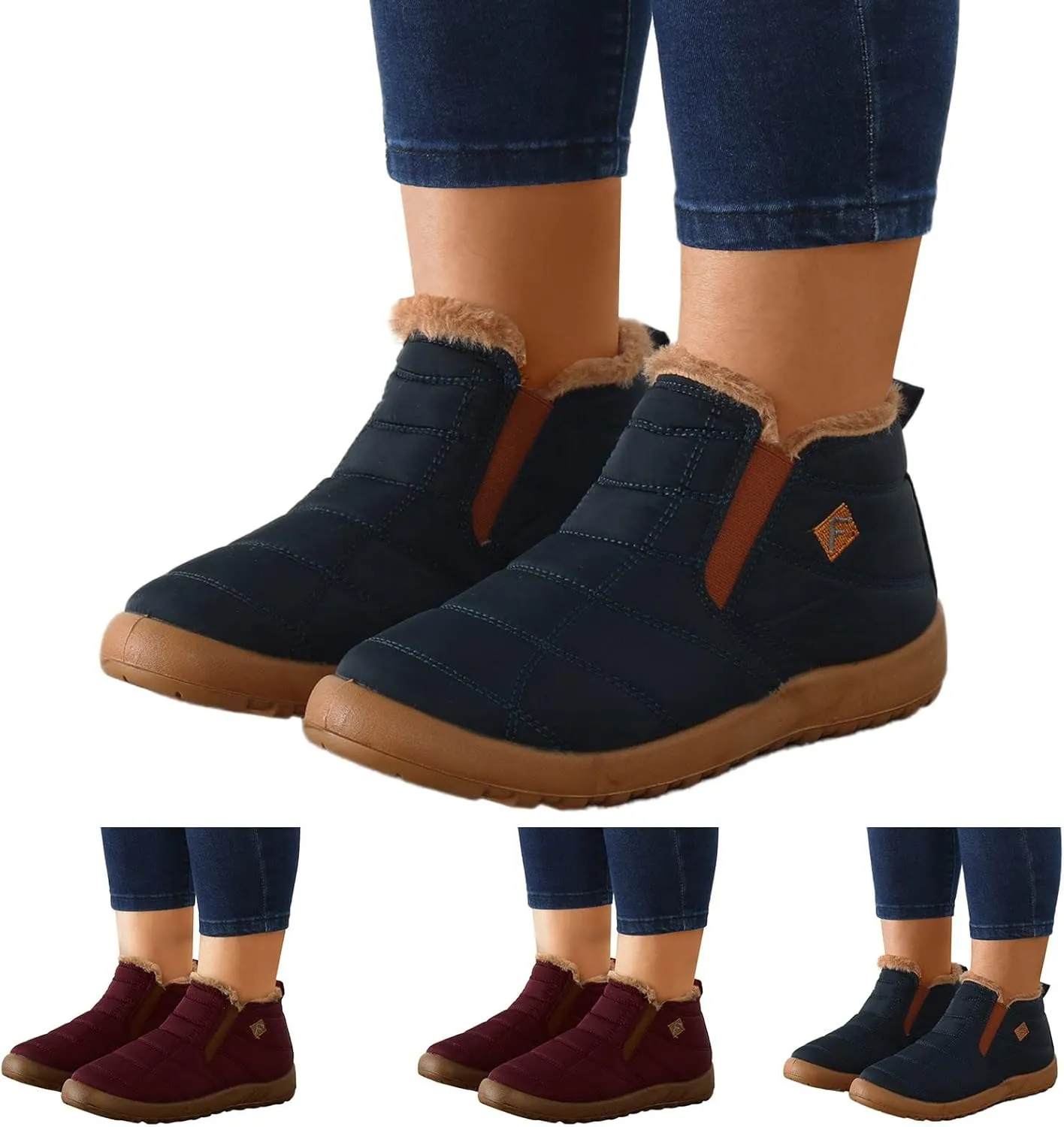 Black Winter Snow Boots for Women Cute Womens Platform Snow Boots Womens Boots for Snow Boots for Winter Waterproof Botas Largas De Invierno Para Mujer Con TacN