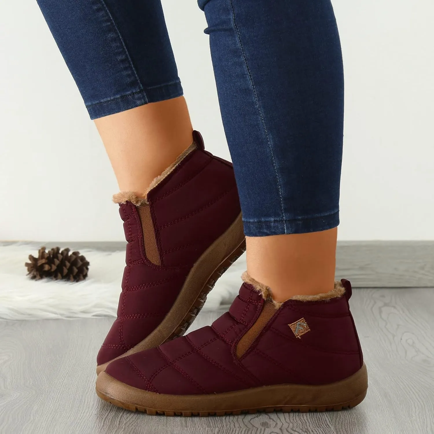 Black Winter Snow Boots for Women Cute Womens Platform Snow Boots Womens Boots for Snow Boots for Winter Waterproof Botas Largas De Invierno Para Mujer Con TacN