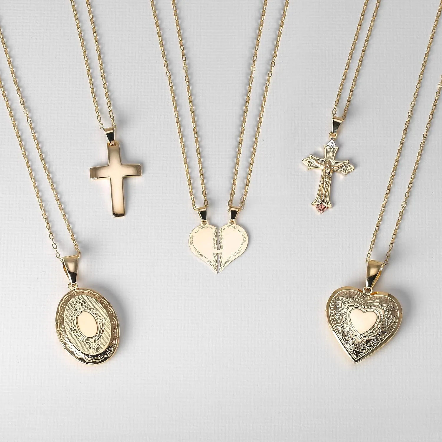 Bling Jewelry Personalized Vintage Antique Style Etched Leaf Scroll Holds Two Memory Photo Picture Oval Locket For Women 18K Gold Plated Customizable Pendant Necklace