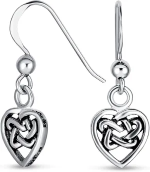 Bling Jewelry Romantic Celtic Triquetra Love Infinity Knot Butterfly Heart Shape Dangle Stud Earrings Pendant Necklace Lockets For Women.925 Sterling Silver
