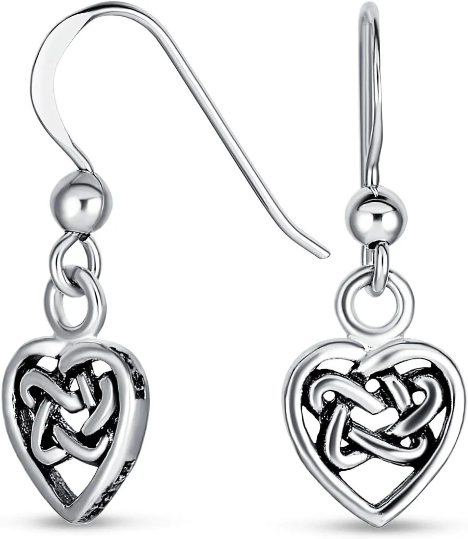 Bling Jewelry Romantic Celtic Triquetra Love Infinity Knot Butterfly Heart Shape Dangle Stud Earrings Pendant Necklace Lockets For Women.925 Sterling Silver
