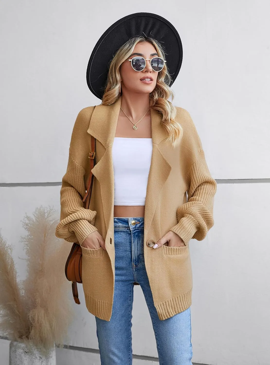 Blooming Jelly Womens Oversized Cardigans Chunky Open Front Trendy Dressy Fall Cardigan Sweaters 2023 Outerwear Winter Coats