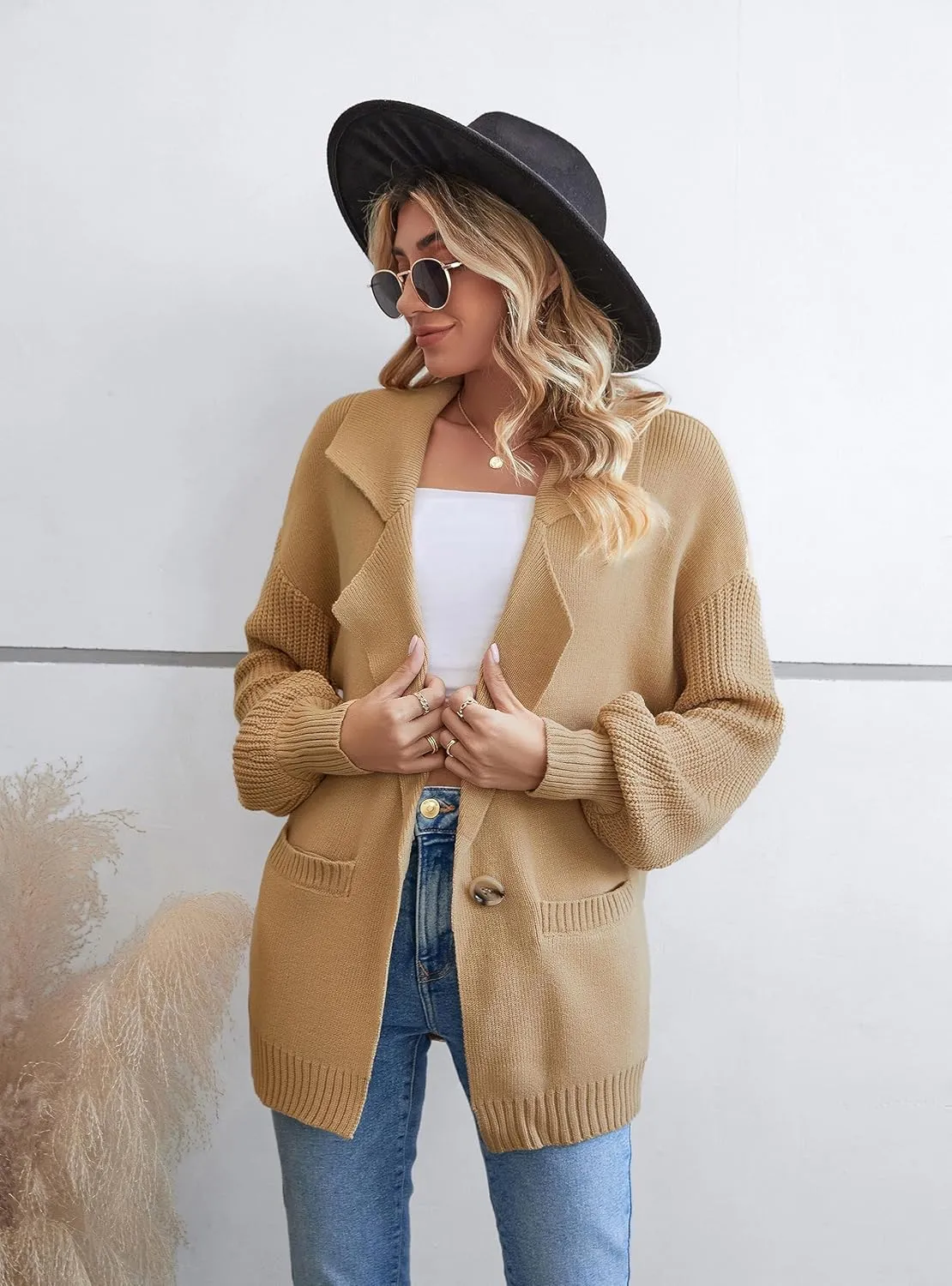 Blooming Jelly Womens Oversized Cardigans Chunky Open Front Trendy Dressy Fall Cardigan Sweaters 2023 Outerwear Winter Coats