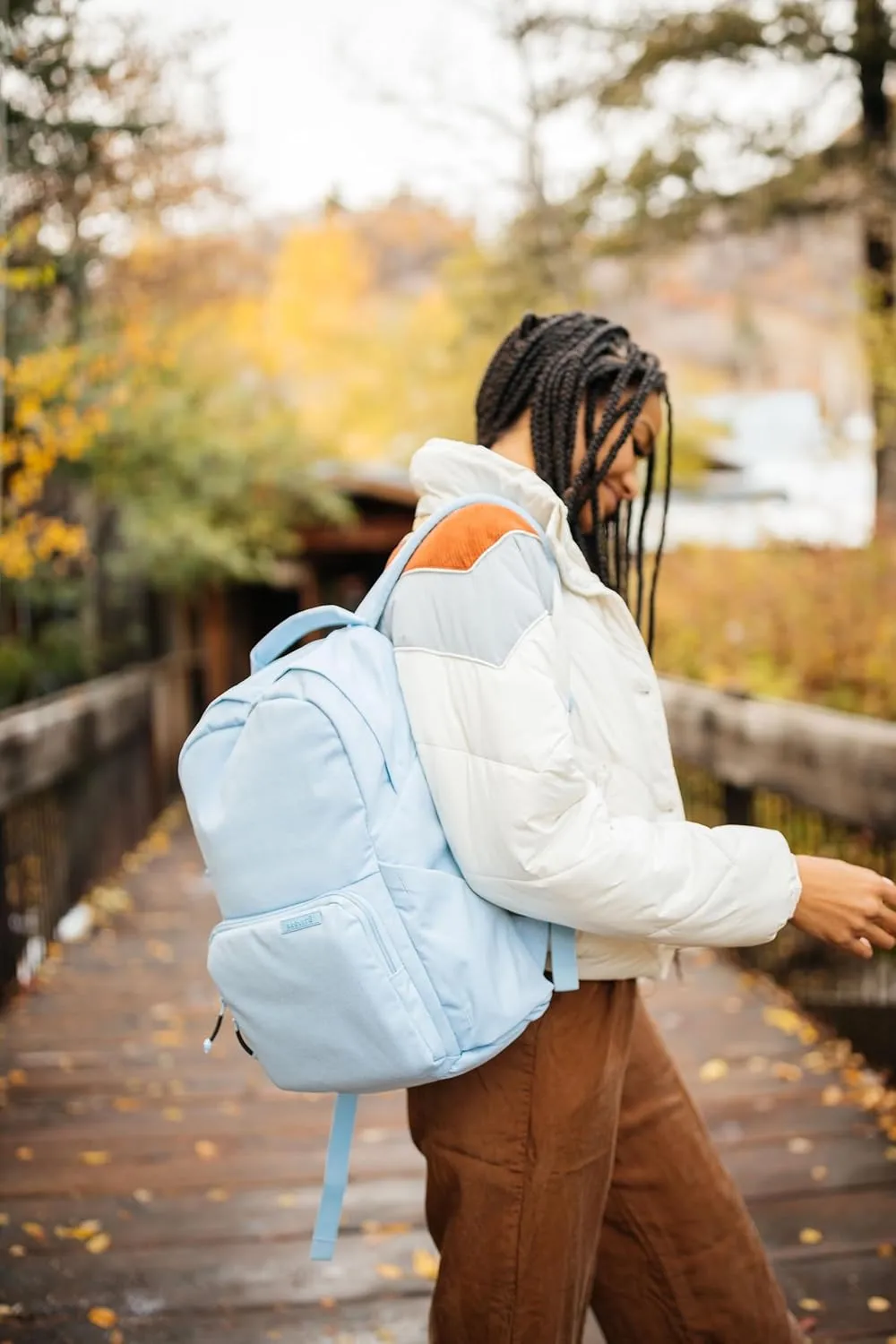 BREVITE The Backpack- Casual daypack backpacks for every function. Compact but spacious 18L aesthetic traveling backpack with laptop compartment. (Gray)
