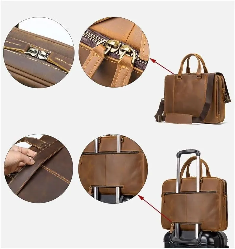 Briefcases Luggage Bags Messenger Shoulder Bags Men's Leather Large Laptop Bags Totes Handbags