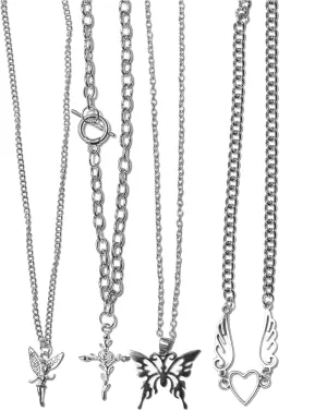 Butterfly Fairy Rose Heart Y2k Jewelry Boho Punk Emo Jewelry for Women