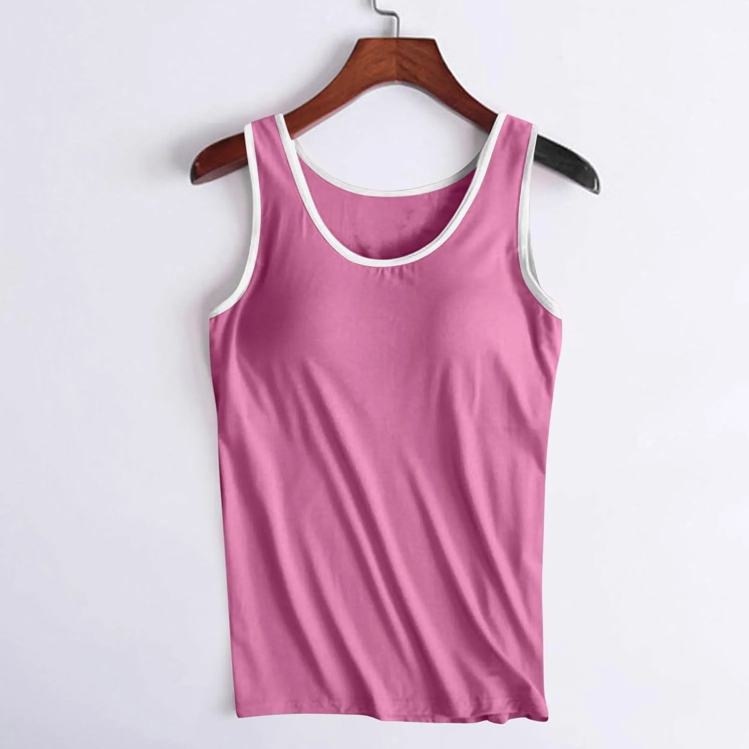 Camisole Tops for Women, Tank Top with Built in Bra for Women Plus Size Summer Workout Gym Yoga Casual Cami Shirts