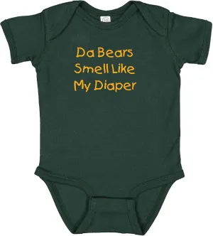 Campus Originals Packers Da Bears Smell Like My Diaper Funny Parents Gift Fan Baby Bodysuit