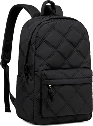 CAMTOP Backpack for Women Travel Backpack Quilted Girls Backpacks for School Lightweight Water-Resistant Casual Daypack Backpacks (Black)