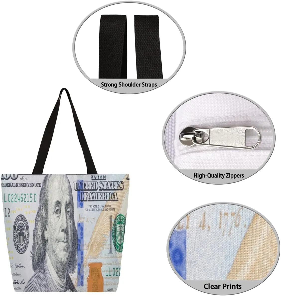 Canvas Tote Bag Large Women Casual Shoulder Bag Handbag Reusable Storage Shoulder Bag