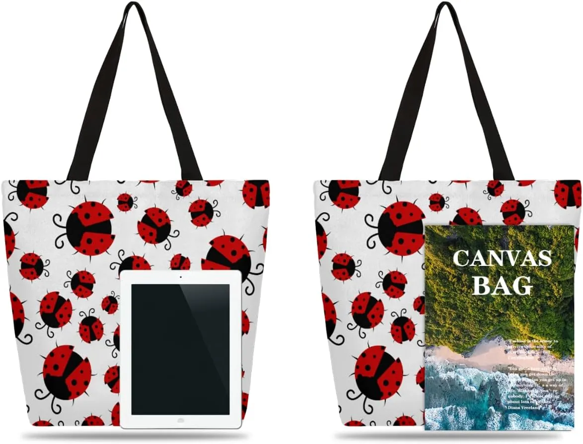 Canvas Tote Bag Large Women Casual Shoulder Bag Handbag Reusable Storage Shoulder Bag