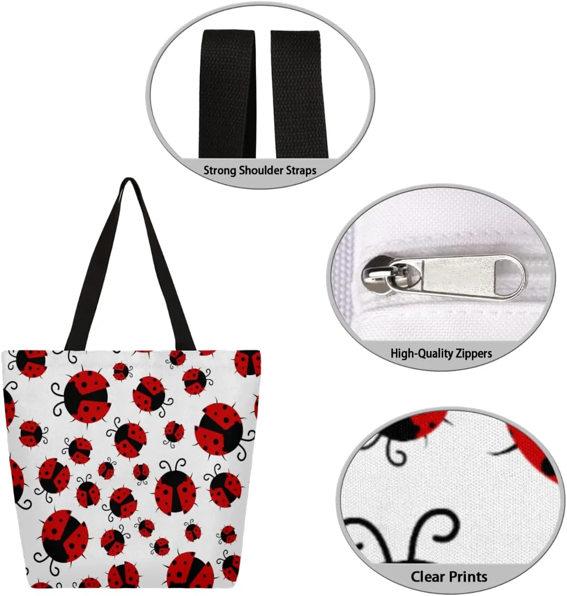 Canvas Tote Bag Large Women Casual Shoulder Bag Handbag Reusable Storage Shoulder Bag