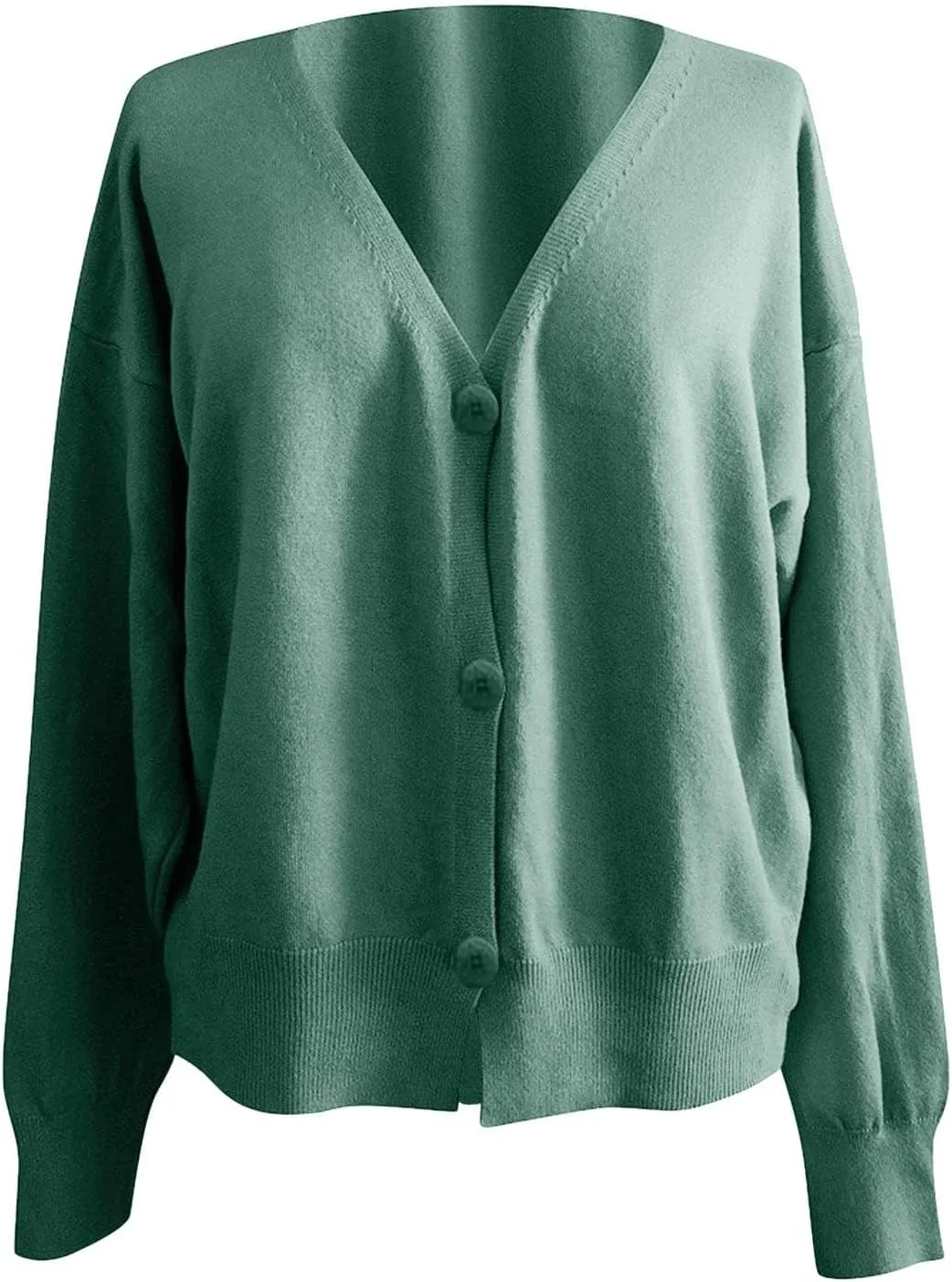 Cardigan Sweaters for Women 2024 Fall Winter Long Sleeve Open Front Oversized Button V Neck Outerwear Coats