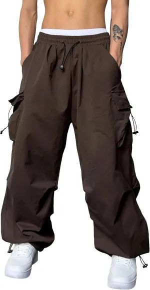 Cargo Pants for Men Baggy Parachute Pants Men Elastic Waist Harem Pants Y2k Sweatpants Lightweight Streetwear Pants