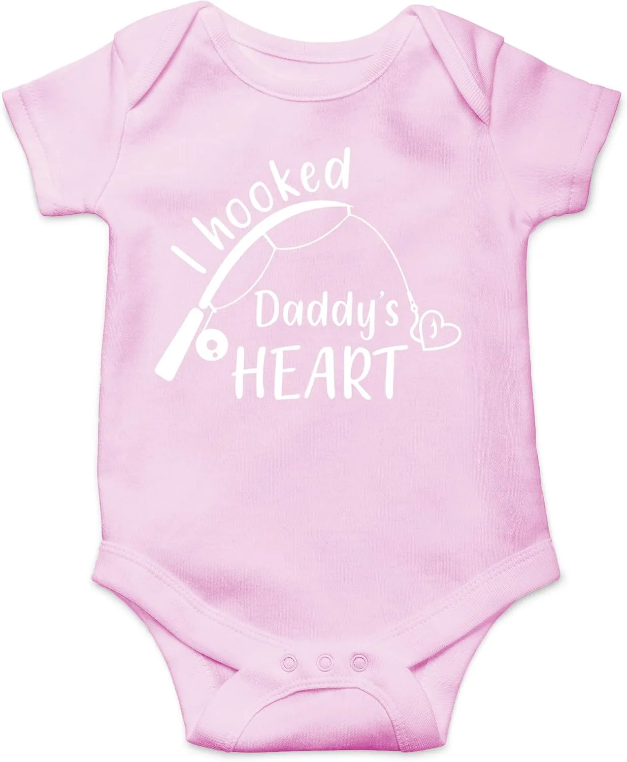 CBTwear I Hooked Daddy's Heart - Baby Clothes - Funny Newborn Bodysuit Outfits for Boys and Girls