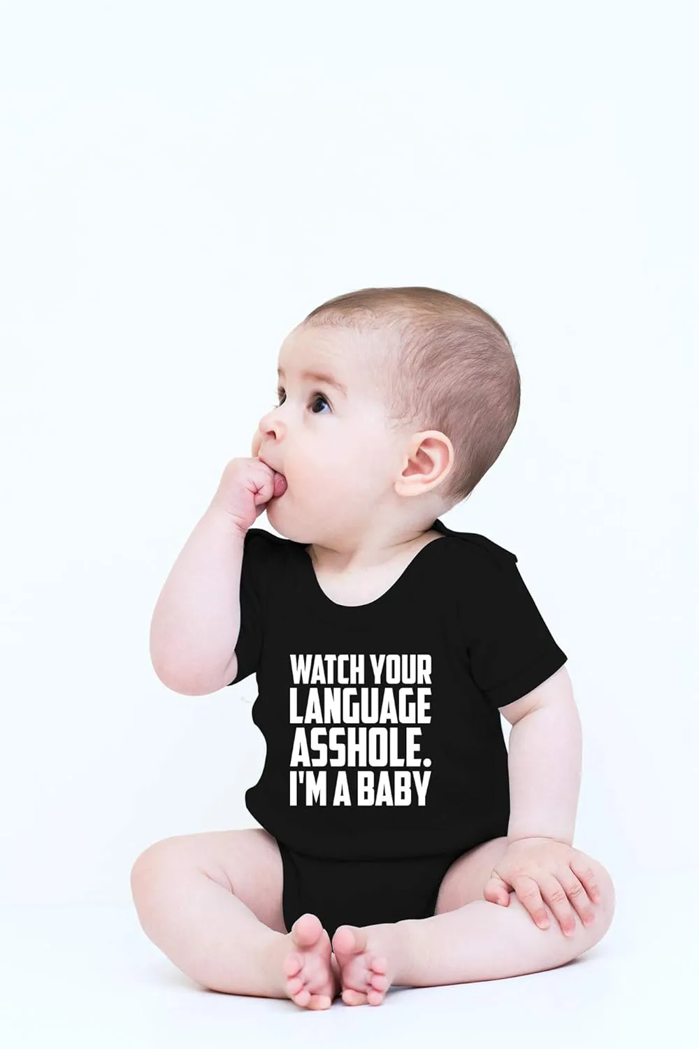 CBTwear Watch Your Language - Baby Clothes - Funny Newborn Bodysuit Outfits for Boys and Girls