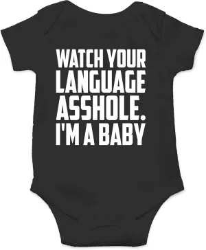 CBTwear Watch Your Language - Baby Clothes - Funny Newborn Bodysuit Outfits for Boys and Girls