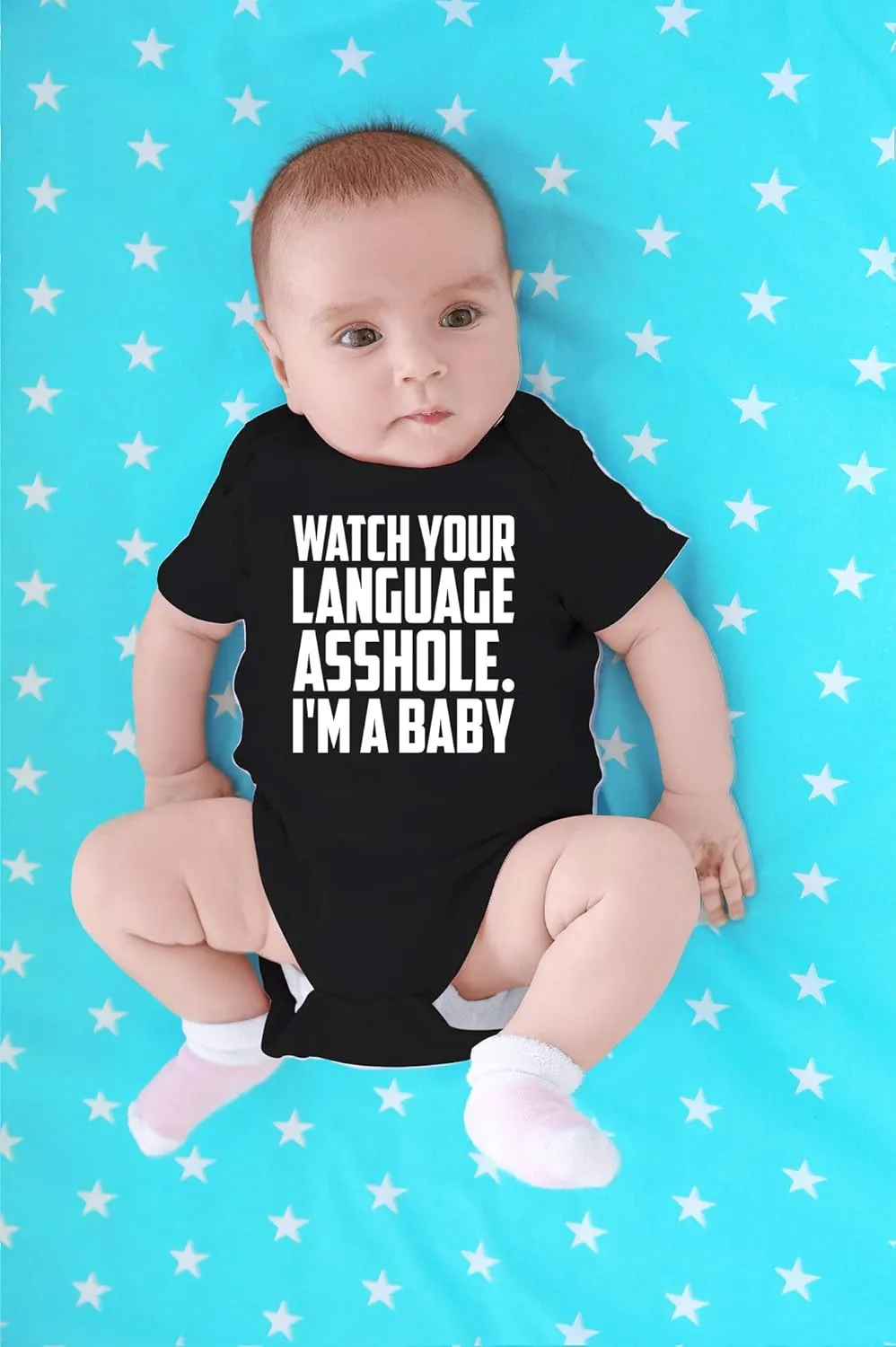 CBTwear Watch Your Language - Baby Clothes - Funny Newborn Bodysuit Outfits for Boys and Girls