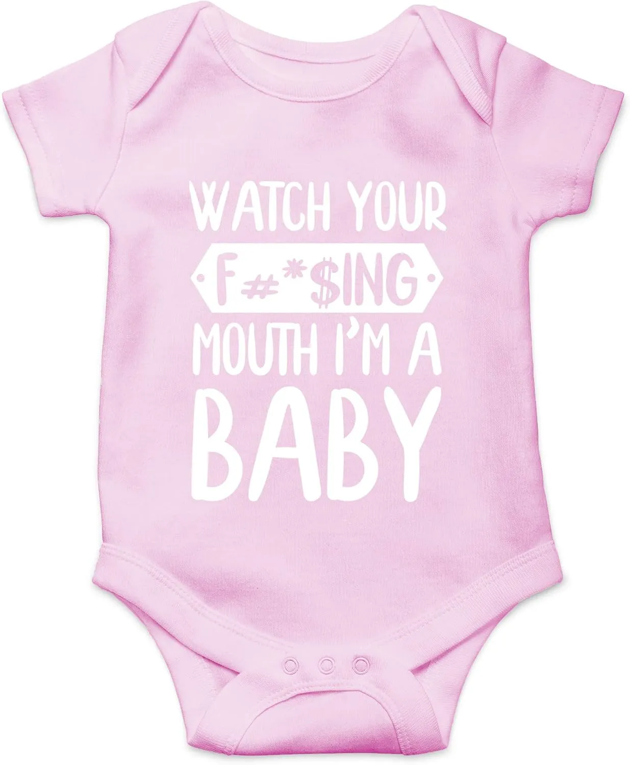 CBTwear Watch Your Mouth, I'm A Baby - Baby Clothes - Funny Newborn Bodysuit Outfits for Boys and Girls