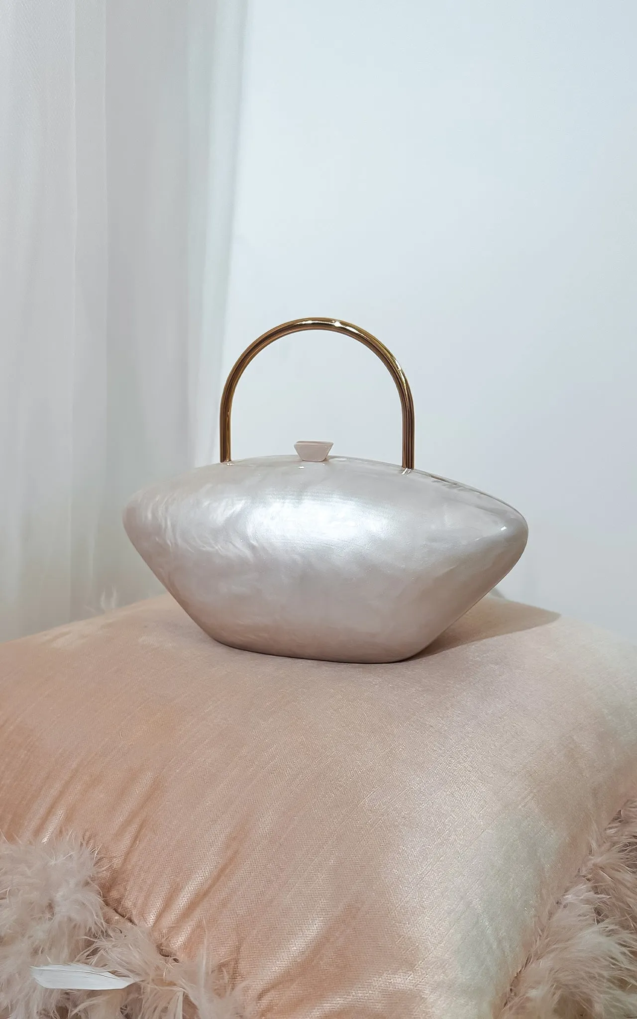 Champs & Oysters S'il vous plat Pearl Top Handle Clutch Bag