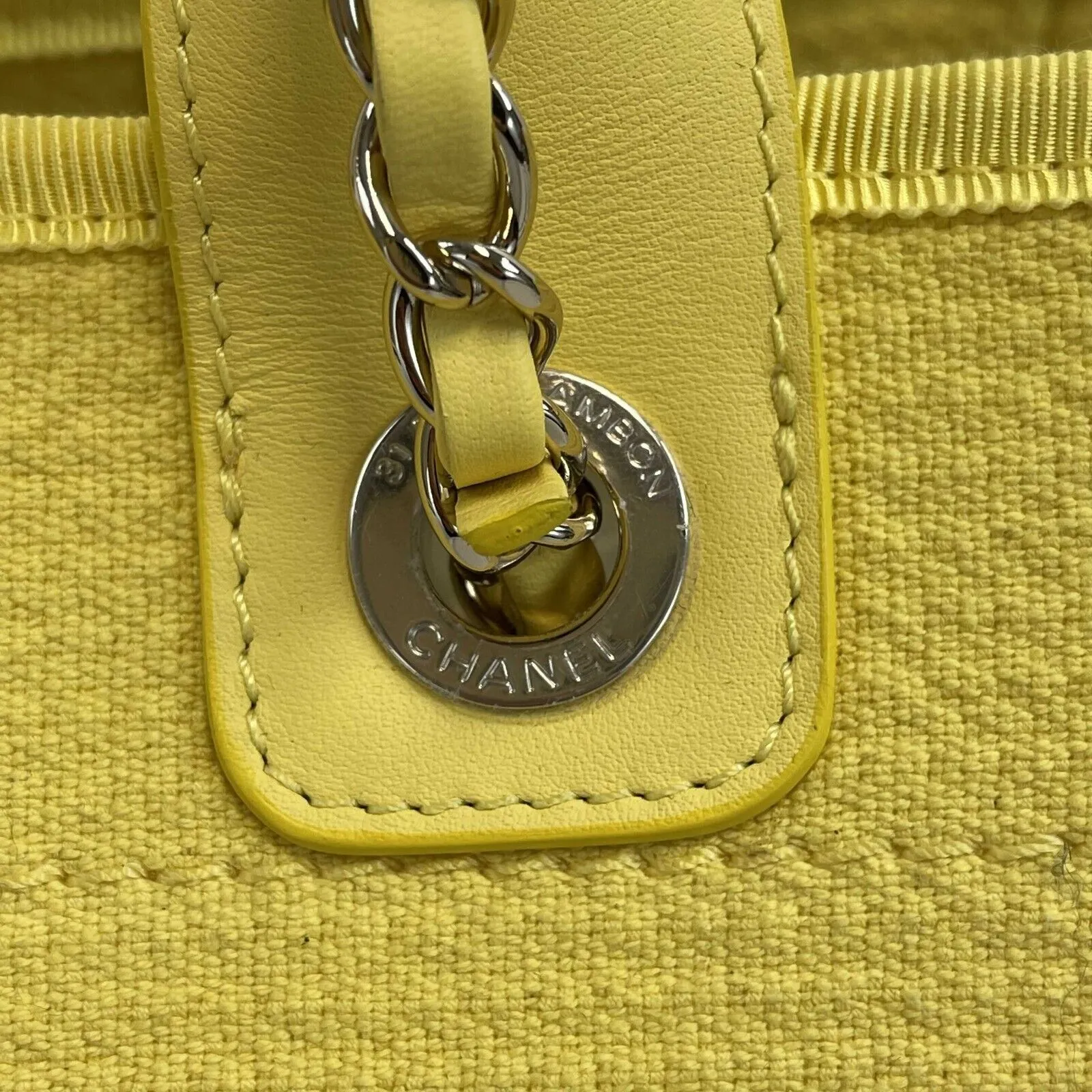 Chanel - 23C Deauville Small Shopping Tote - Yellow Boucle w/ Shoulder Straps