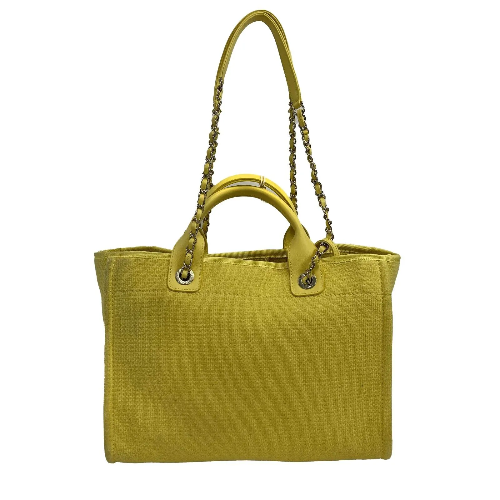 Chanel - 23C Deauville Small Shopping Tote - Yellow Boucle w/ Shoulder Straps