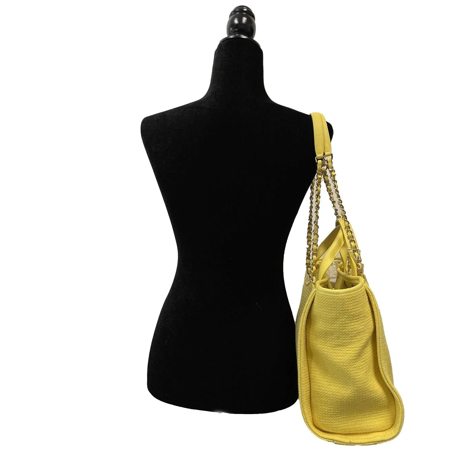 Chanel - 23C Deauville Small Shopping Tote - Yellow Boucle w/ Shoulder Straps