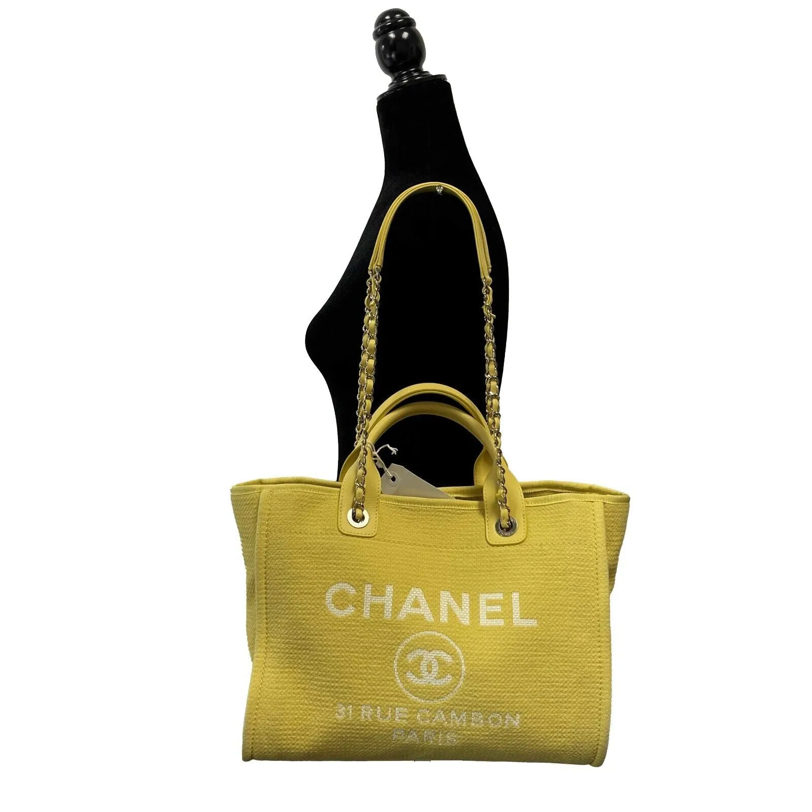Chanel - 23C Deauville Small Shopping Tote - Yellow Boucle w/ Shoulder Straps