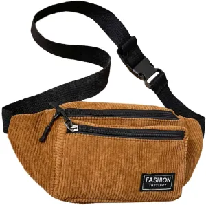 Chest Bags Texture Body Small Bags Sports Waist Bag Casual Shoulder Bag For Men Women Canvas Leather (Brown, One Size)