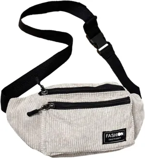 Chest Bags Texture Body Small Bags Sports Waist Bag Casual Shoulder Bag For Men Women Canvas Leather (Grey, One Size)
