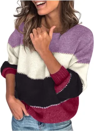 ChicCrate Womens Sweaters Fall 2025 Long Sleeve Shirts Knit Sweater Going Out Tops Tunic Dressy Casual Trendy Pullover