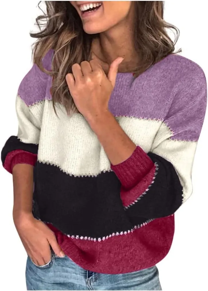 ChicCrate Womens Sweaters Fall 2025 Long Sleeve Shirts Knit Sweater Going Out Tops Tunic Dressy Casual Trendy Pullover