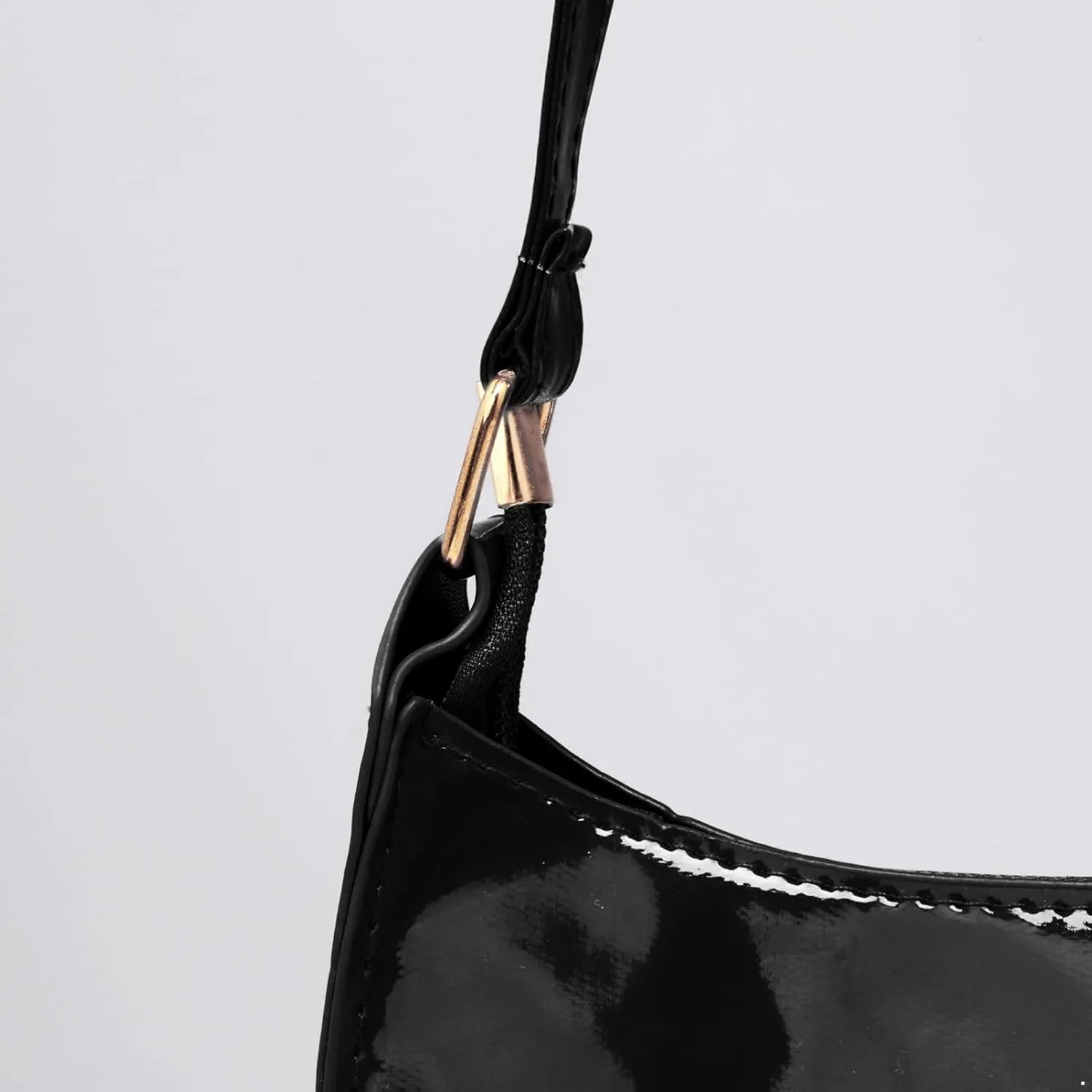 CHICTRY Glossy Shoulder Bag for Women, Simple Patent Leather Clutch Shoulder Purses Handbags