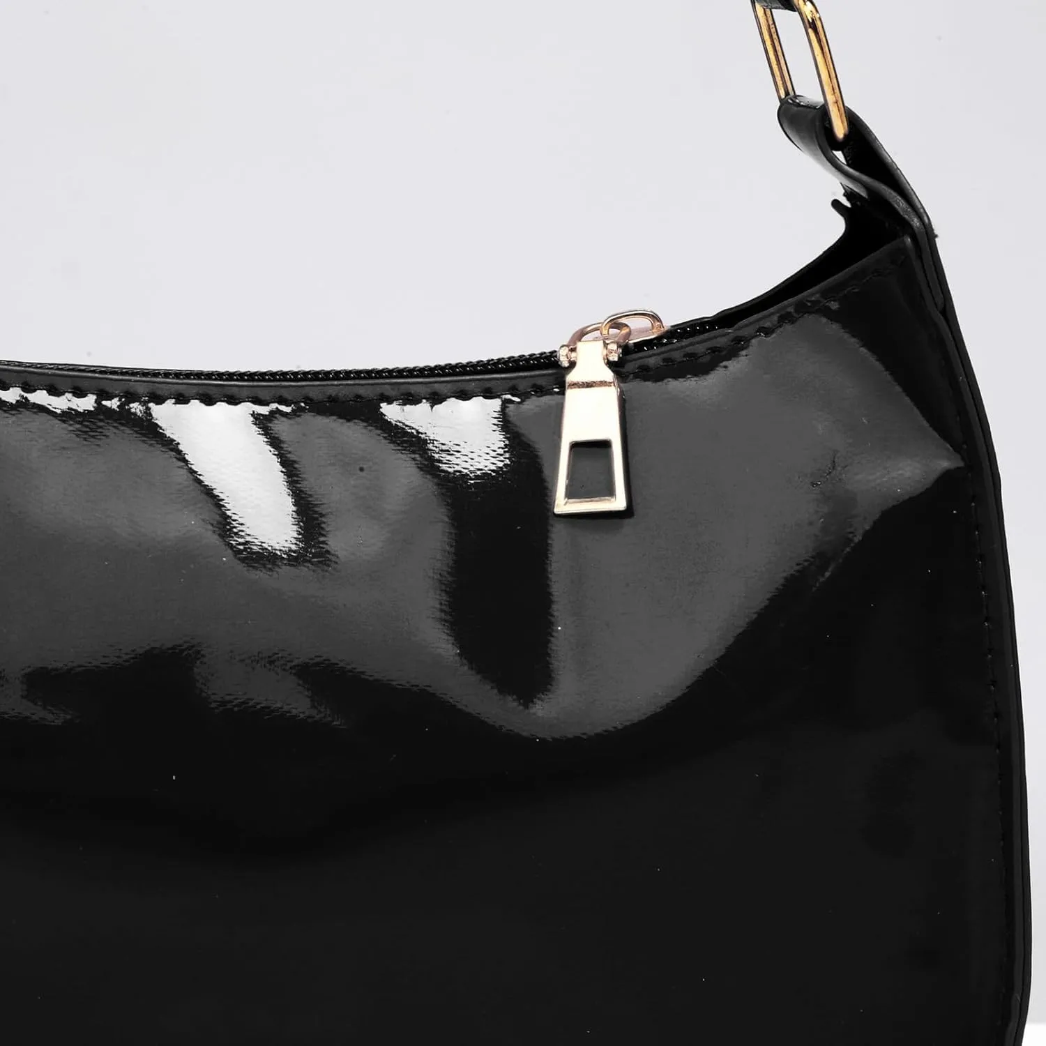 CHICTRY Glossy Shoulder Bag for Women, Simple Patent Leather Clutch Shoulder Purses Handbags