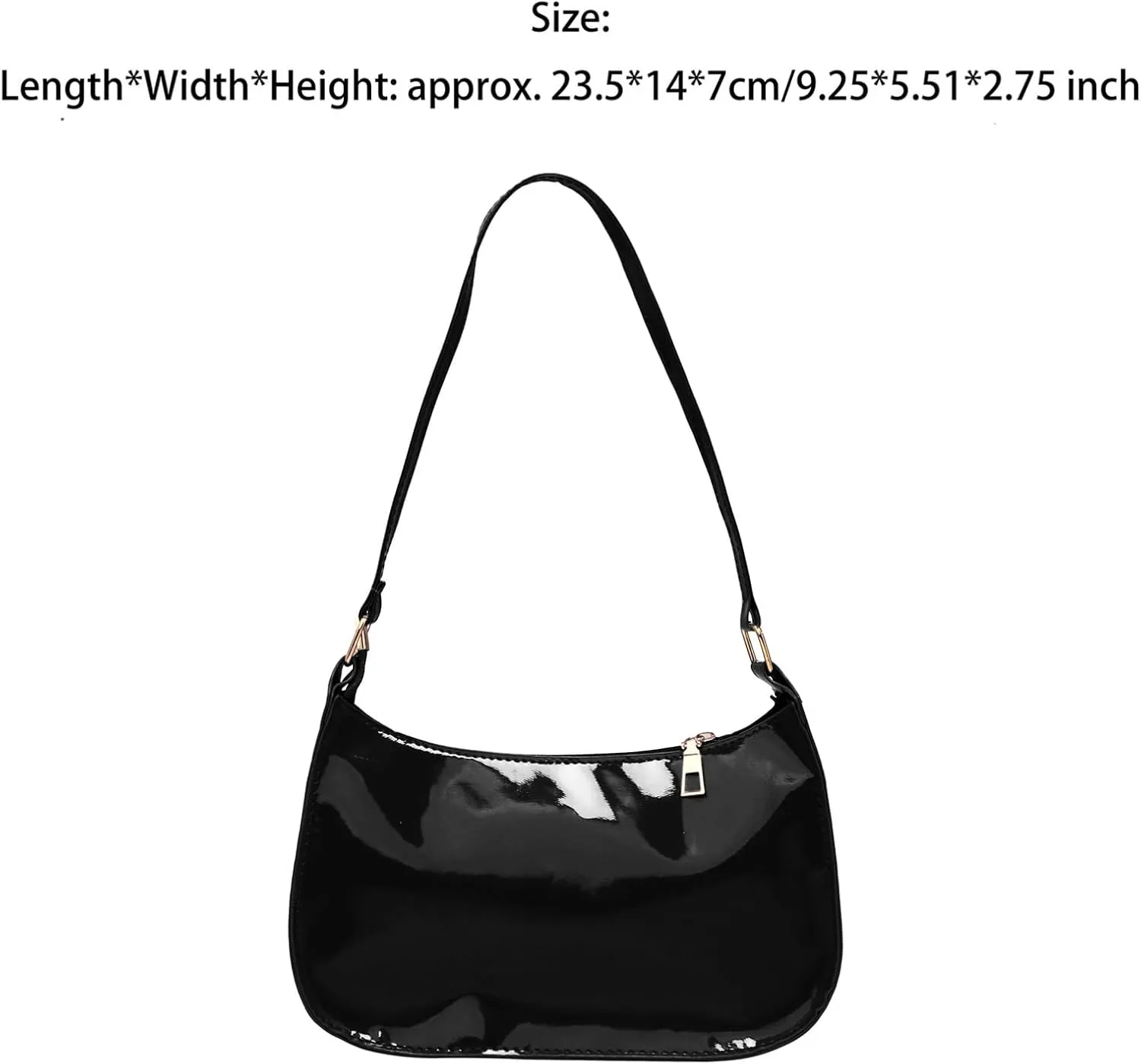CHICTRY Glossy Shoulder Bag for Women, Simple Patent Leather Clutch Shoulder Purses Handbags