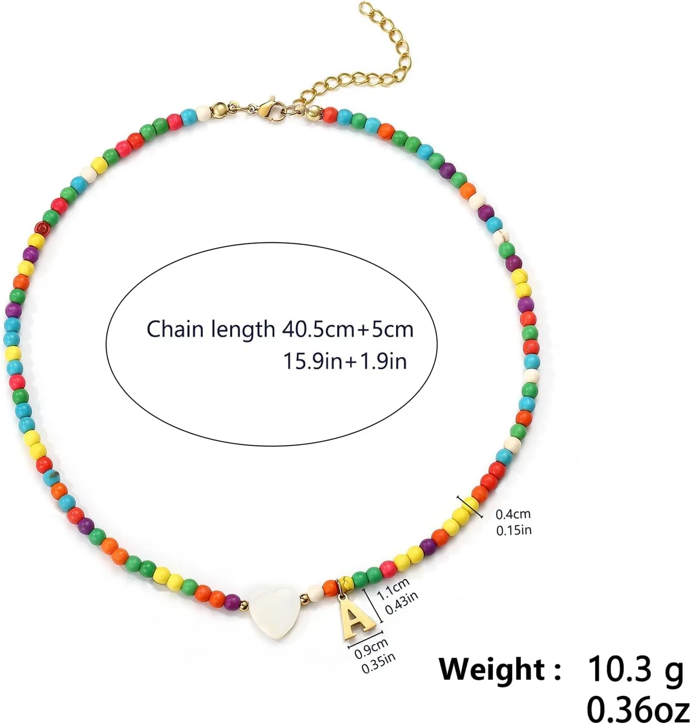 Colorful Initial Cute Necklaces for Girls - Trendy Beaded Choker Necklace for Women Teen Girl, Handmade Letter Choker Necklace Jewelry for Women Girls Gifts