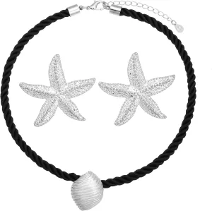 Conch Shell Necklace Starfish Earrings, Seashell Jewelry Set Beach Jewelry for Women