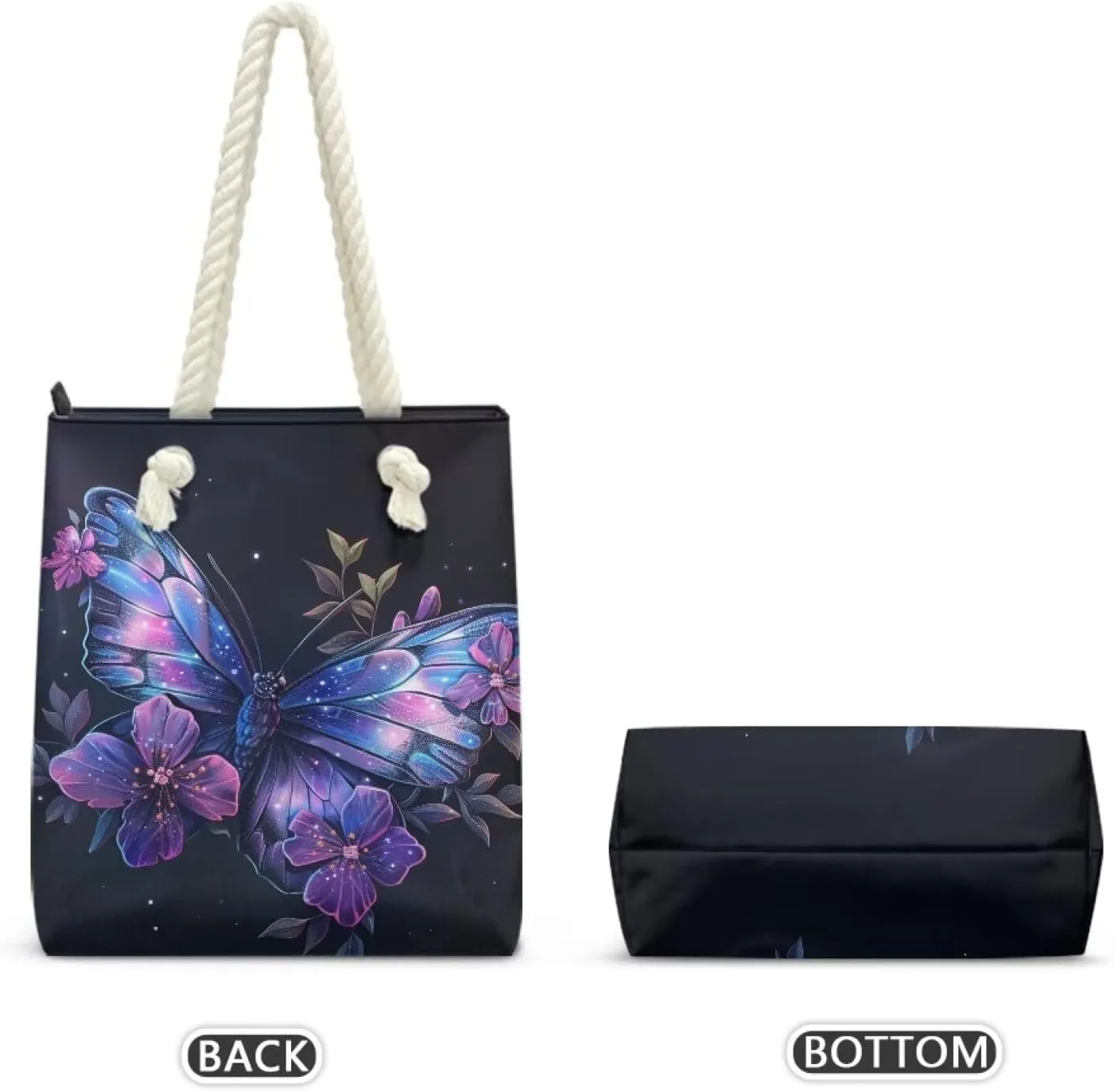 Custom Tote Bag for Women Zipper Cloth Cotton Bags for Travel Casual Satchel Totes