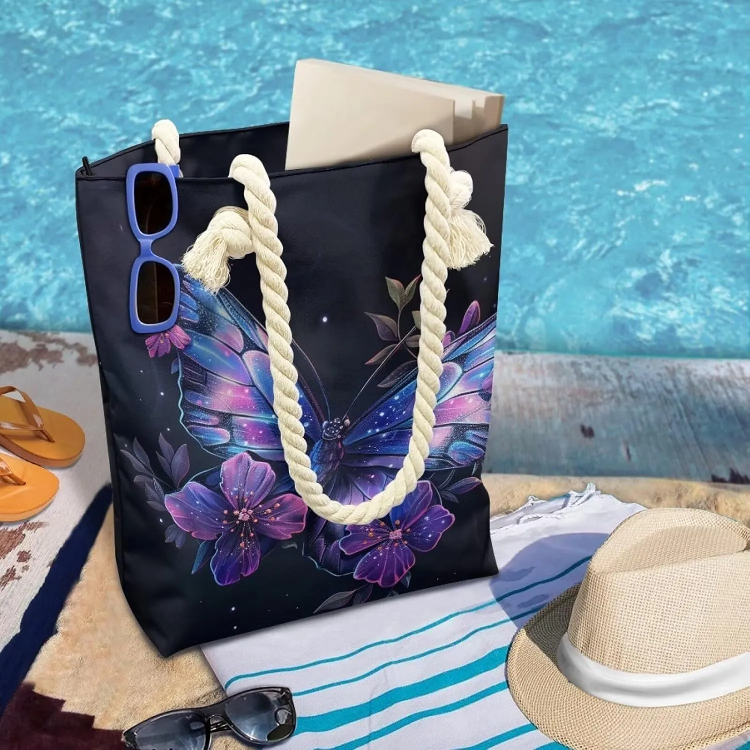 Custom Tote Bag for Women Zipper Cloth Cotton Bags for Travel Casual Satchel Totes