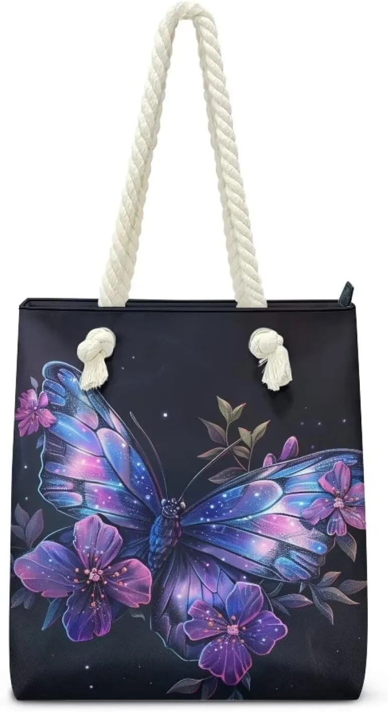 Custom Tote Bag for Women Zipper Cloth Cotton Bags for Travel Casual Satchel Totes