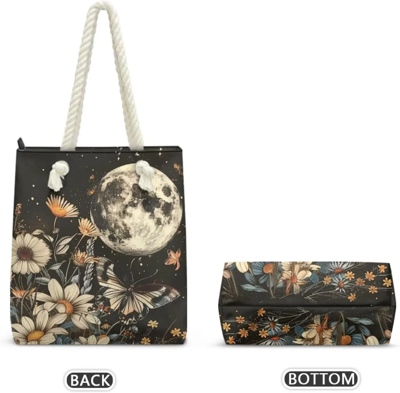Custom Tote Bag for Women Zipper Cloth Cotton Bags for Travel Casual Satchel Totes
