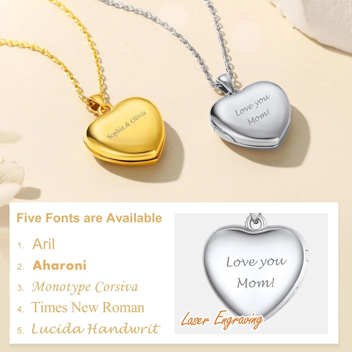 Custom4U Personalized Heart Locket Necklace with Picture Custom Sterling Silver Graduation Cap/Always in My Heart/You are My Sunshine Lockets Engraving Jewelry Class of 2024 Gifts Mothers Day Necklace