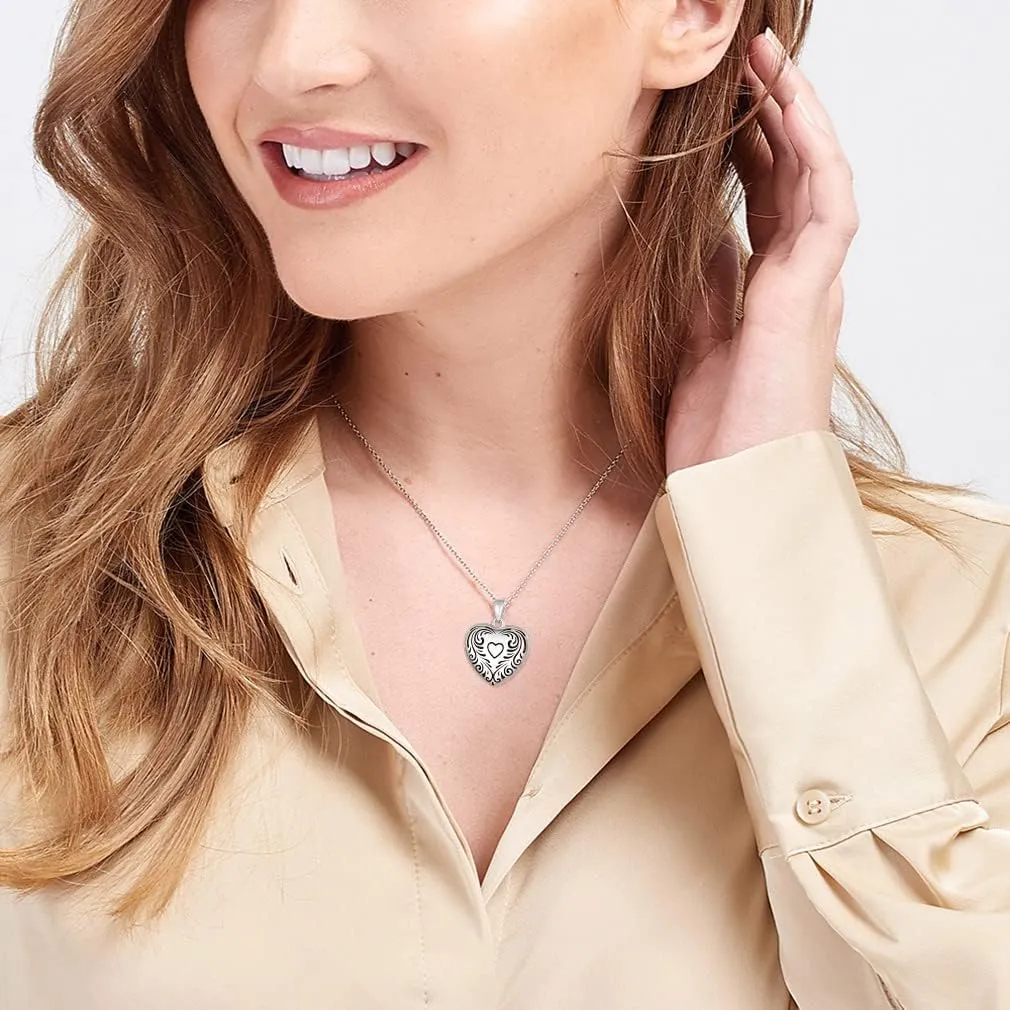 Custom4U Personalized Heart Locket Necklace with Picture Custom Sterling Silver Graduation Cap/Always in My Heart/You are My Sunshine Lockets Engraving Jewelry Class of 2024 Gifts Mothers Day Necklace