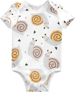 Cute Snail Baby Short Sleeve Bodysuits Romper Unisex Infant Outfit Wrapping Clothes for Boy Girl kids 3M