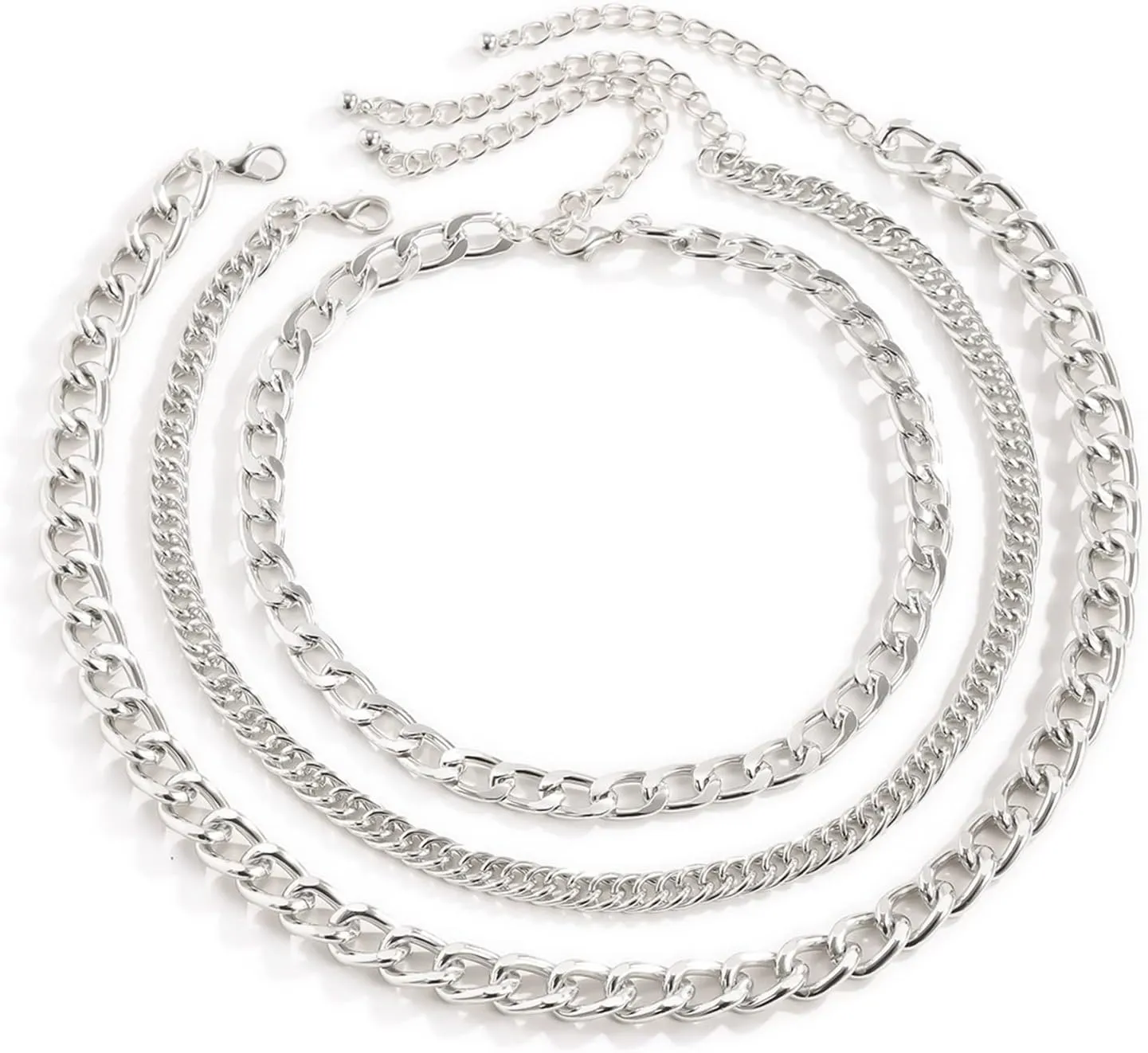 Dainty Layered Necklace, Golden Necklaces for Women 3 Layer Chain Necklaces Lobster Claw Punk Chain Design Birthday Jewerly