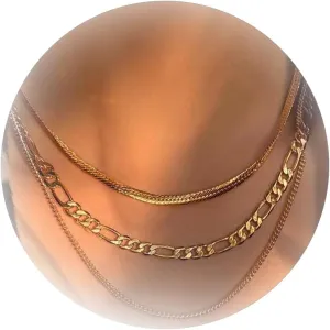 Dcfywl731 Herringone Necklaces Gold Layered Necklaces for Men Statement Punk Necklace Street Style Necklace Jewelry Gifts for Boyfriend