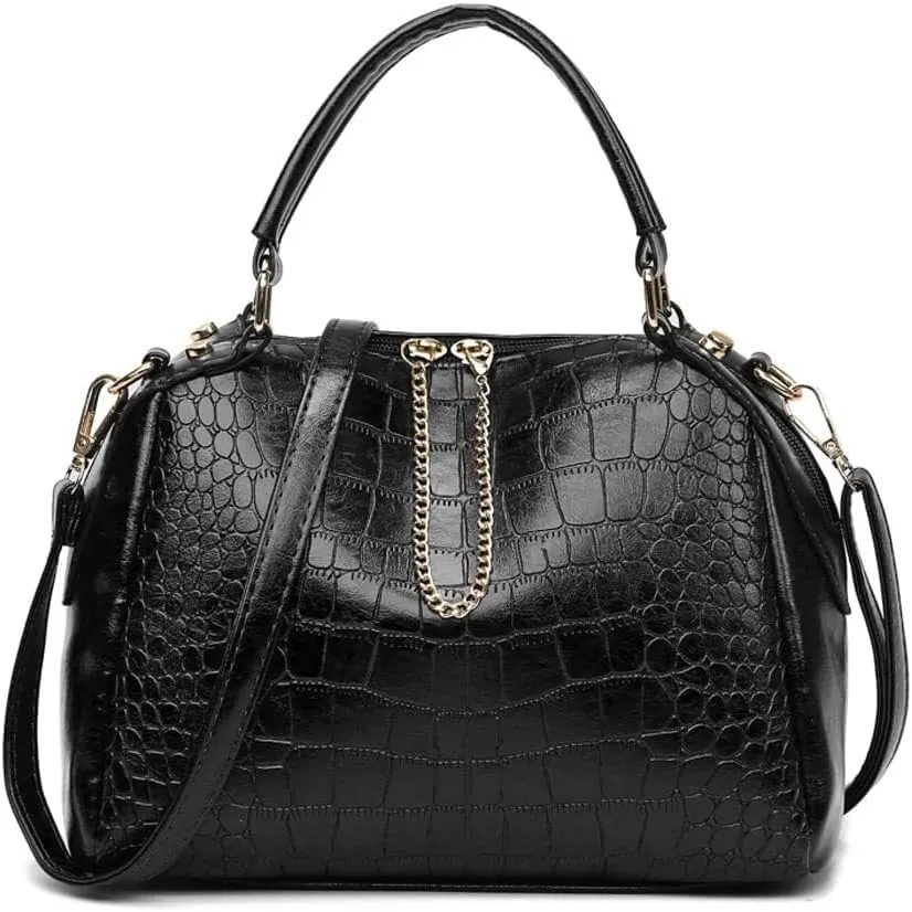 Designer Shoulder Leather Crossbody Satchel Crocodile Pattern Top Handle Women's Handbags Totes