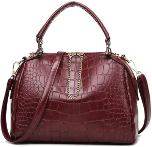 Designer Shoulder Leather Crossbody Satchel Crocodile Pattern Top Handle Women's Handbags Totes