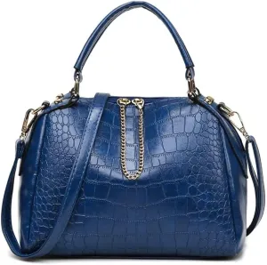 Designer Shoulder Leather Crossbody Satchel Crocodile Pattern Top Handle Women's Handbags Totes