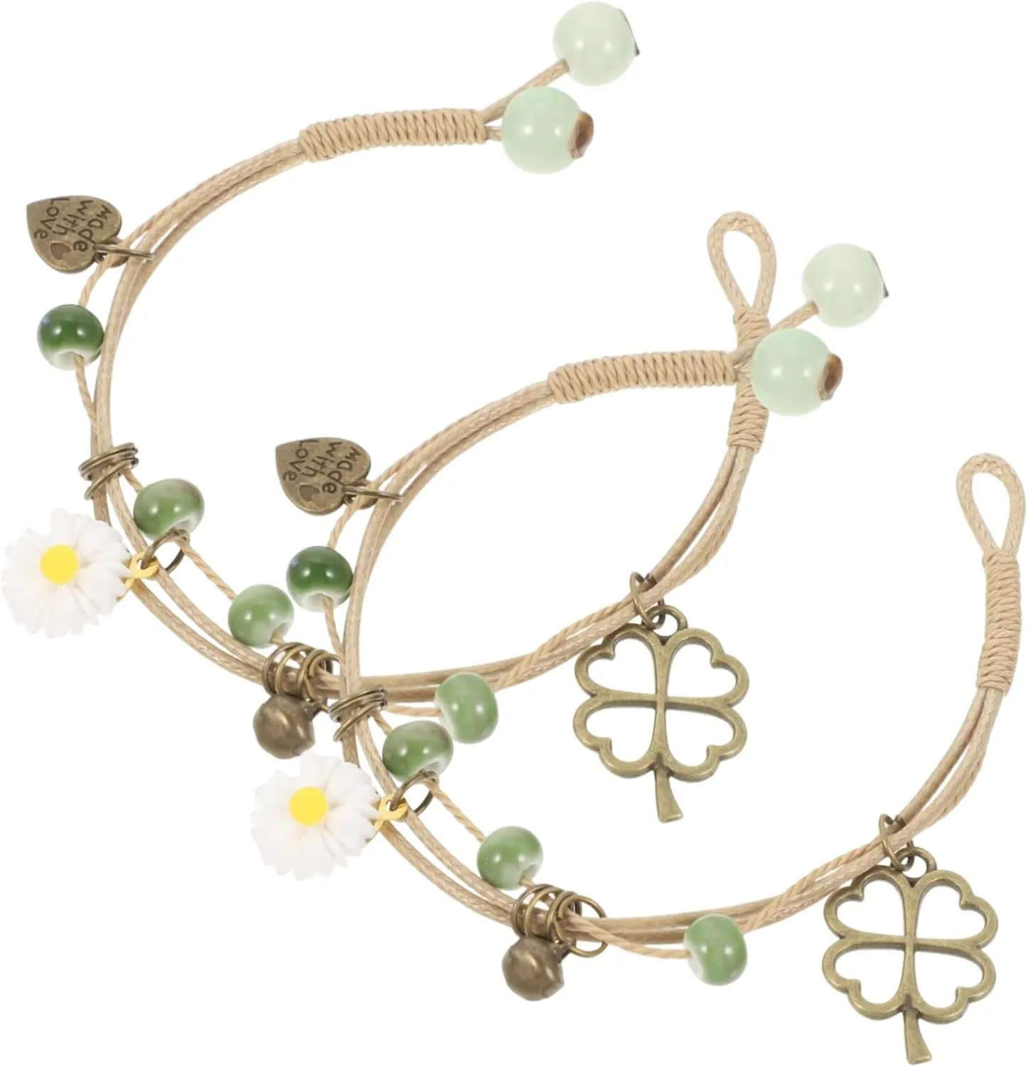 Didiseaon Set of 2 Retro Bracelet Pendants Jewelry for Women and Fade-resistant for Daily Wear